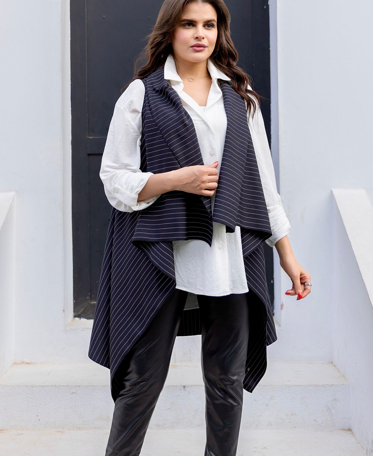 Prime Vest - With Fine White Stripes