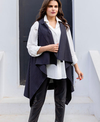 Prime Vest - With Fine White Stripes