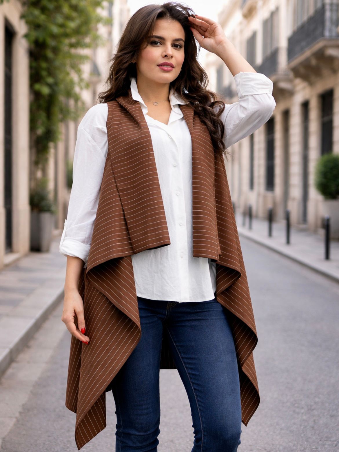 Prime Vest - With Fine White Stripes