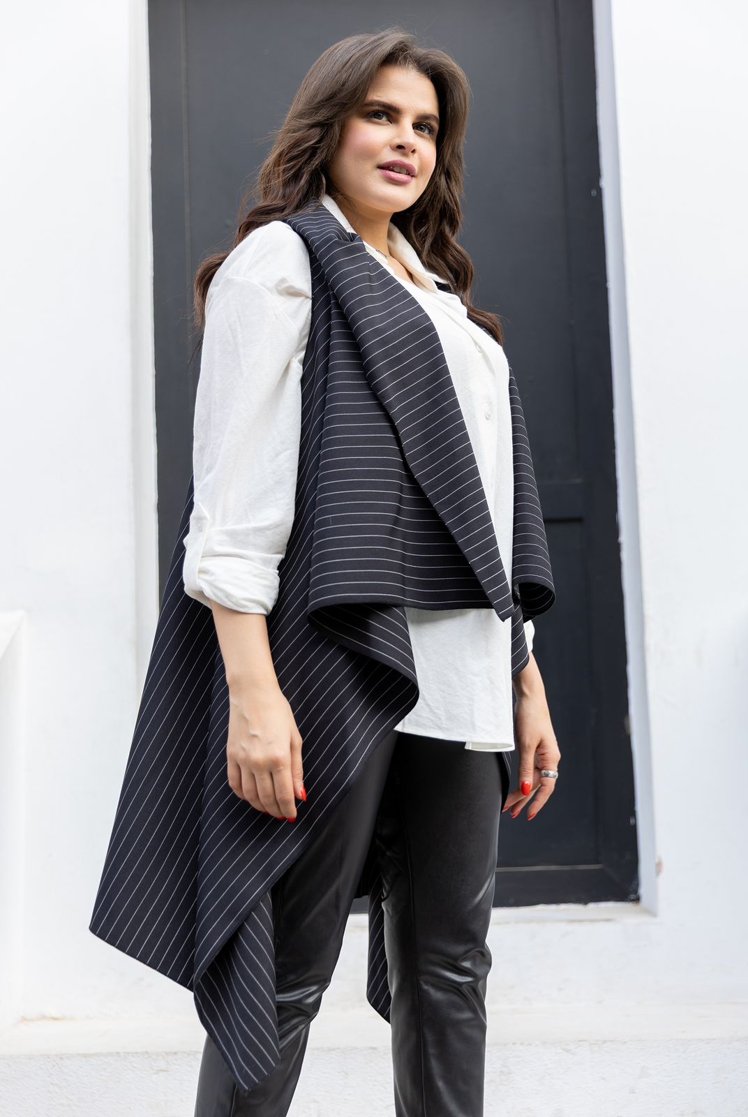Prime Vest - With Fine White Stripes